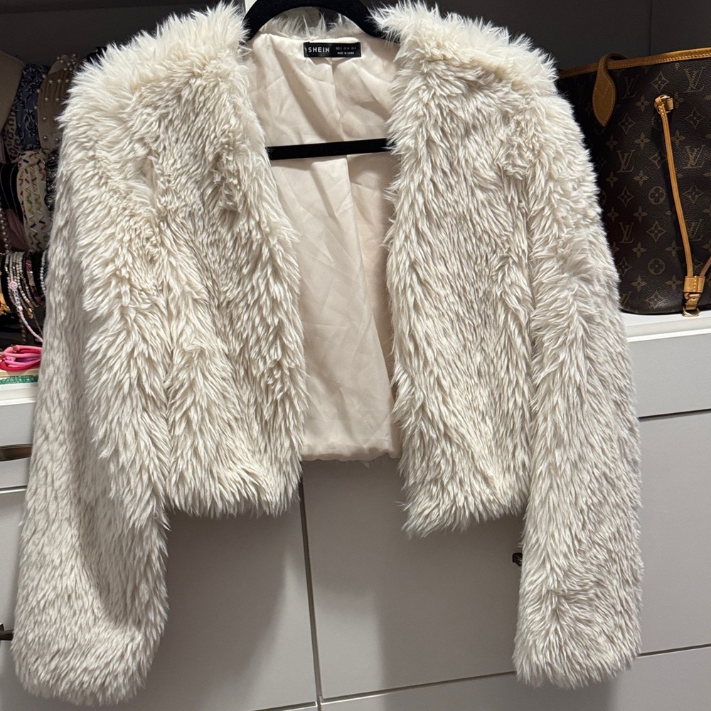 SHEIN Cream Teddy Jacket